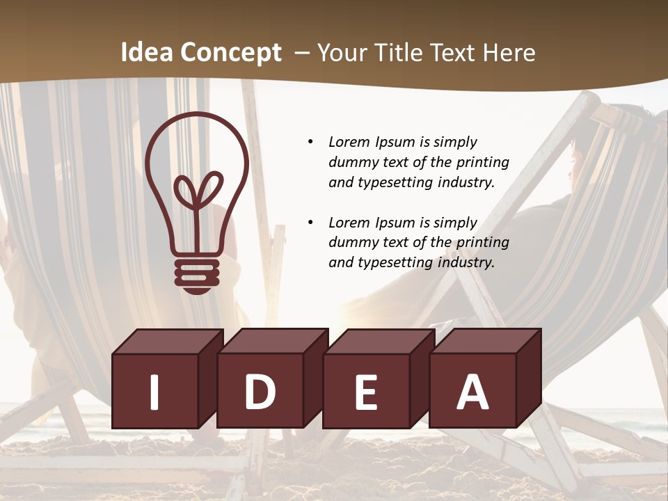 A Person Sitting In A Chair On The Beach PowerPoint Template