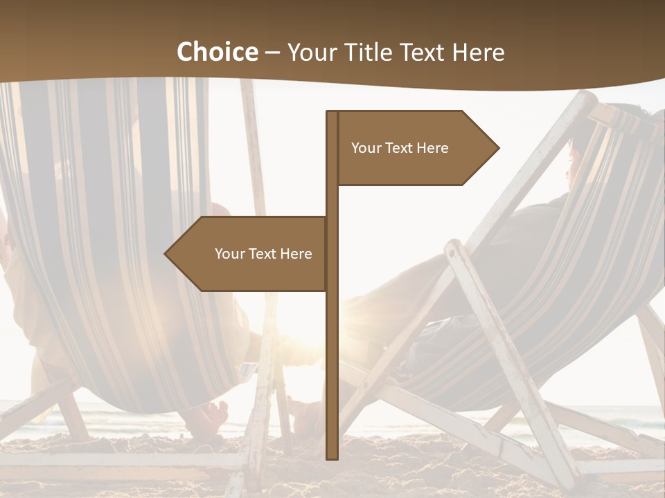 A Person Sitting In A Chair On The Beach PowerPoint Template