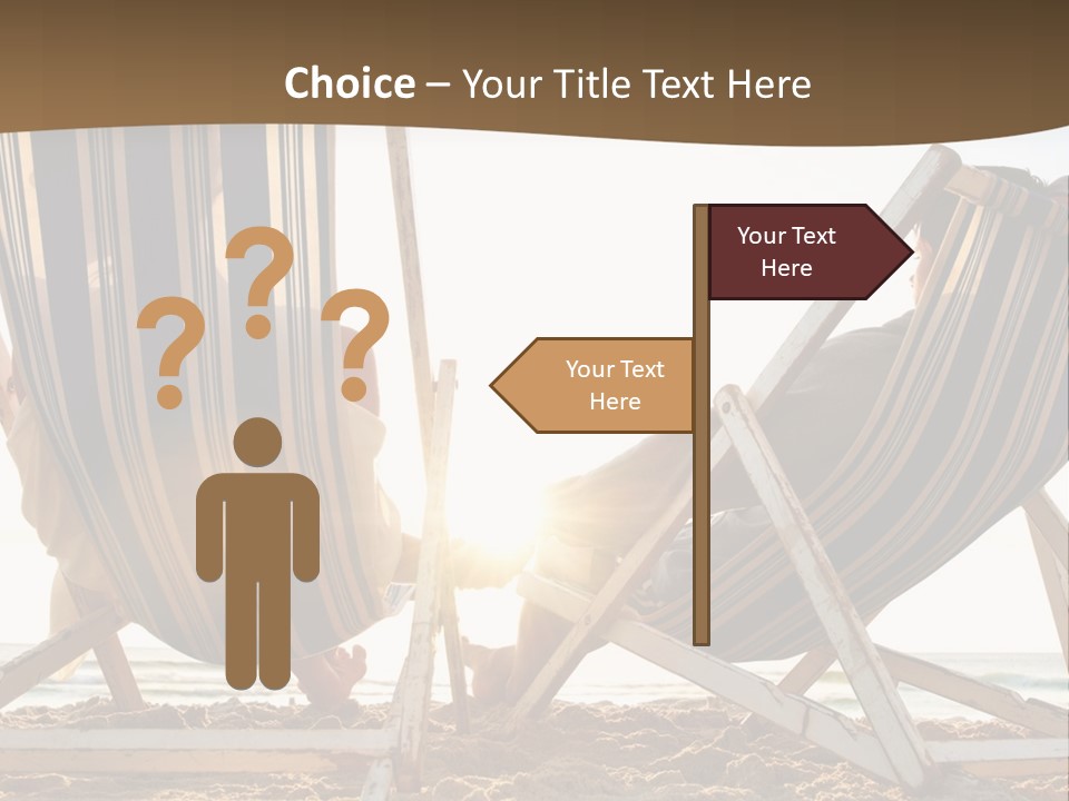 A Person Sitting In A Chair On The Beach PowerPoint Template