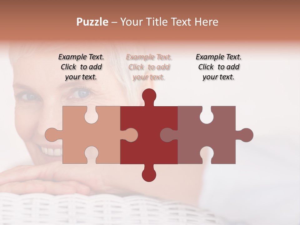 An Elderly Woman Smiling With Her Arms On Her Chest PowerPoint Template