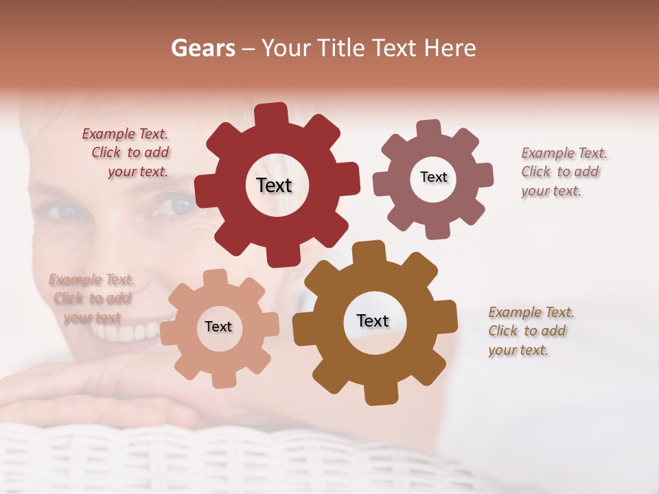 An Elderly Woman Smiling With Her Arms On Her Chest PowerPoint Template