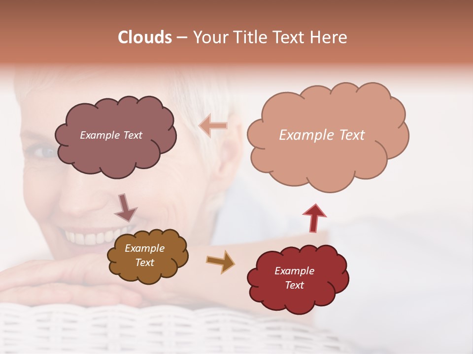 An Elderly Woman Smiling With Her Arms On Her Chest PowerPoint Template