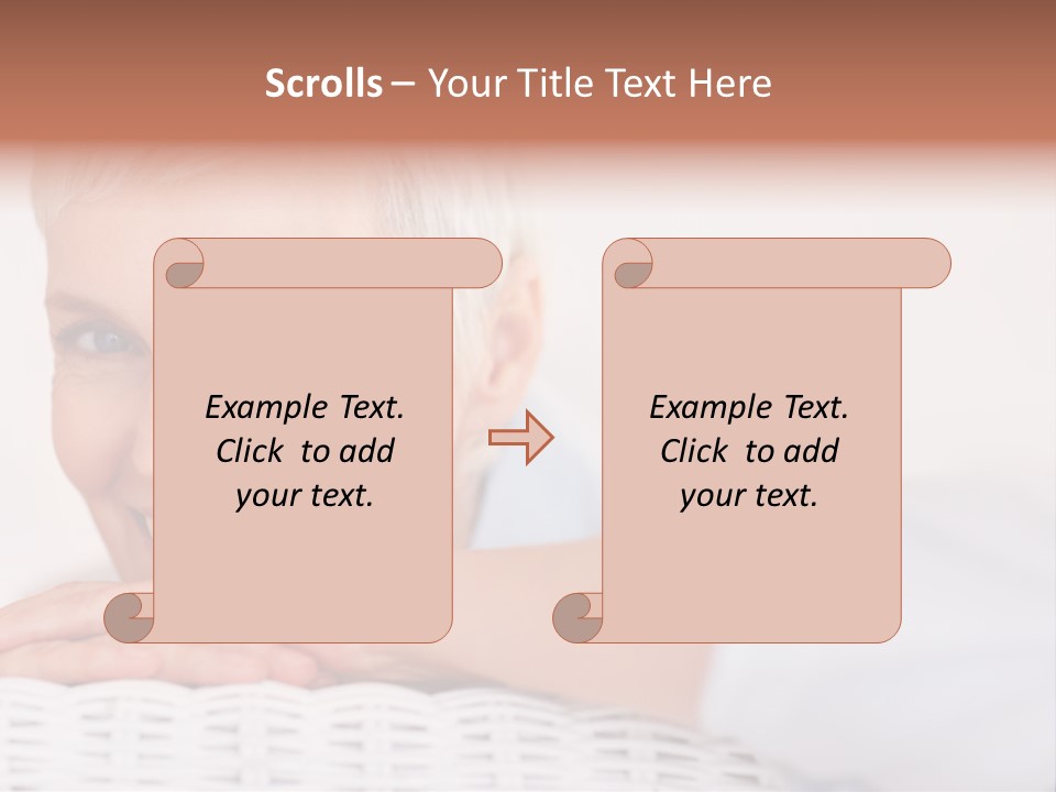 An Elderly Woman Smiling With Her Arms On Her Chest PowerPoint Template
