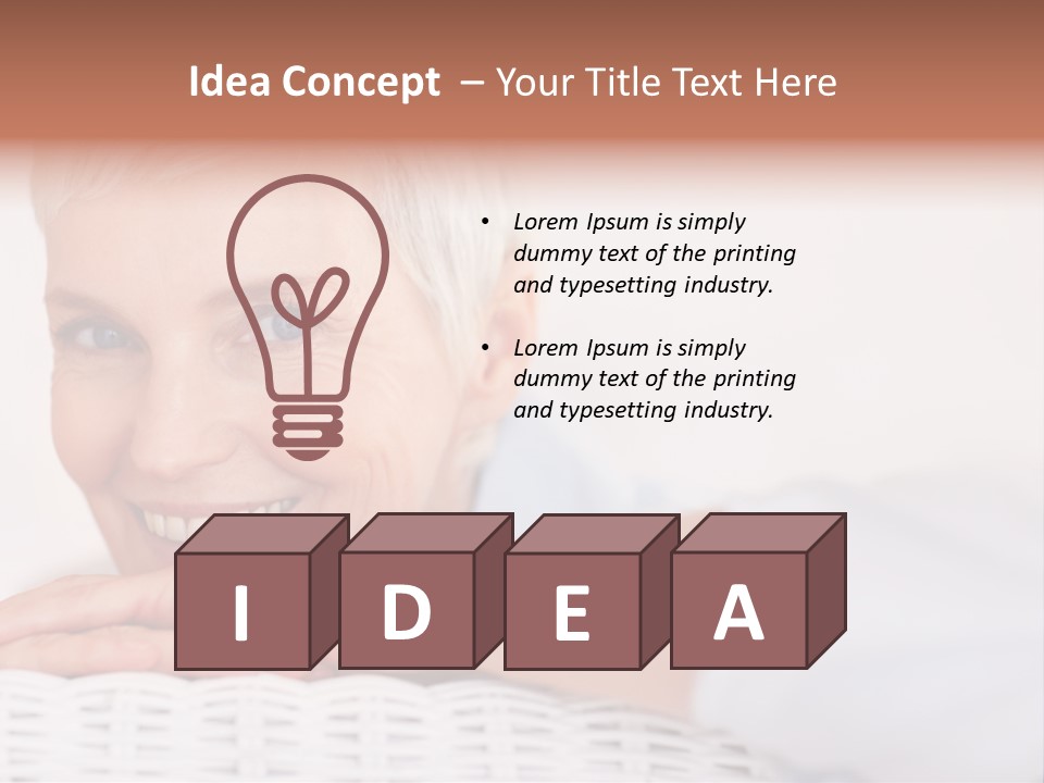 An Elderly Woman Smiling With Her Arms On Her Chest PowerPoint Template