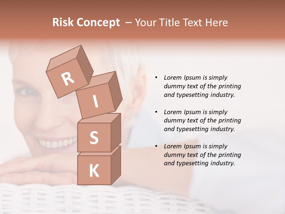 An Elderly Woman Smiling With Her Arms On Her Chest PowerPoint Template