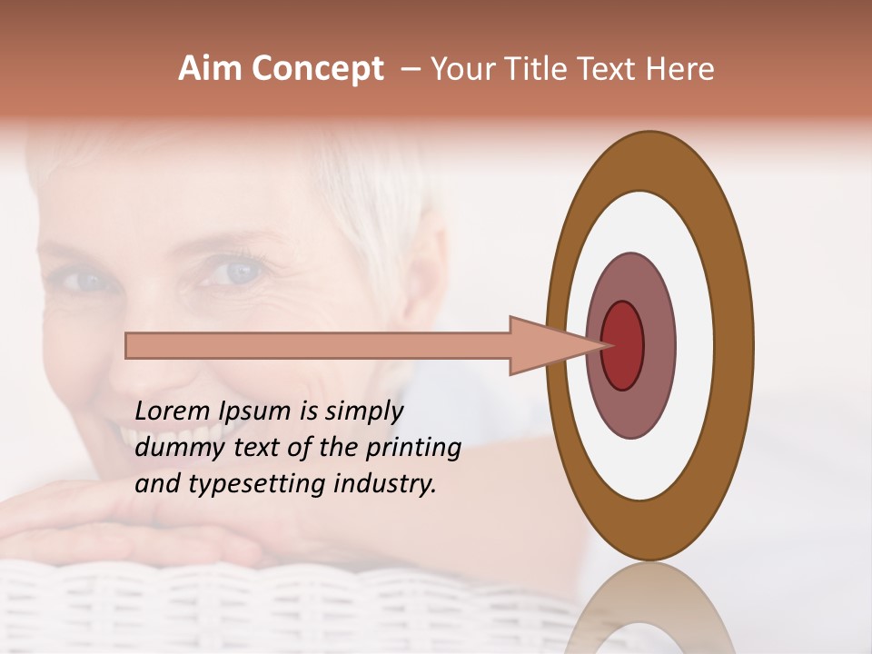 An Elderly Woman Smiling With Her Arms On Her Chest PowerPoint Template