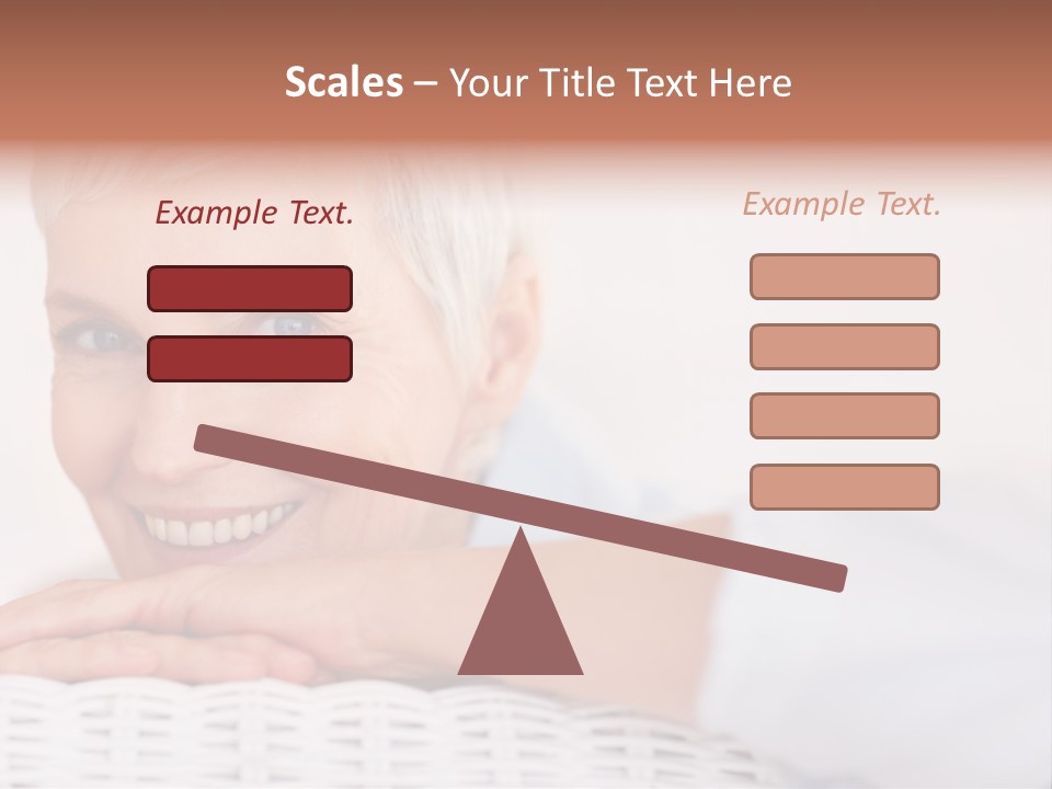 An Elderly Woman Smiling With Her Arms On Her Chest PowerPoint Template