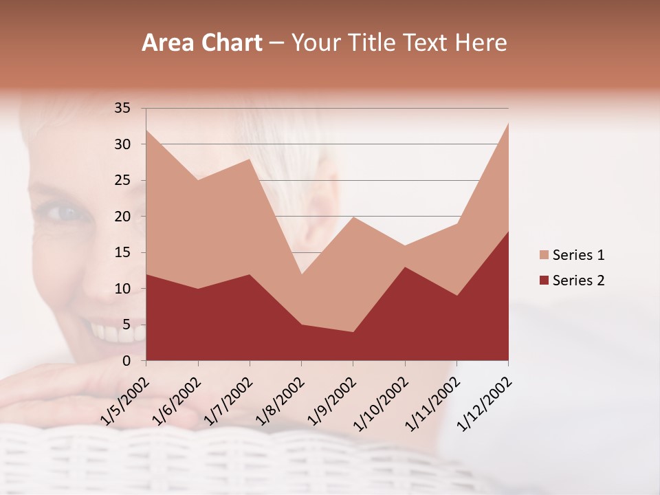 An Elderly Woman Smiling With Her Arms On Her Chest PowerPoint Template