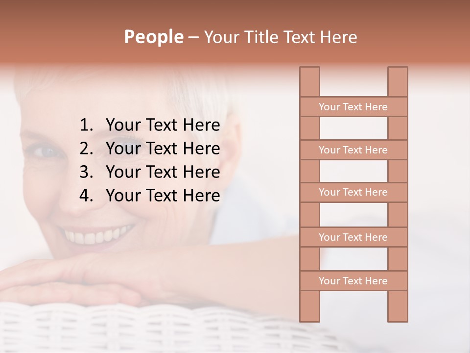 An Elderly Woman Smiling With Her Arms On Her Chest PowerPoint Template