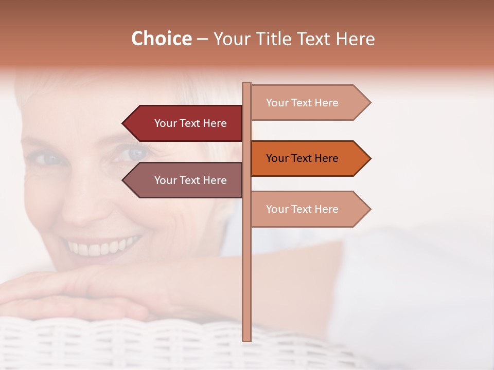 An Elderly Woman Smiling With Her Arms On Her Chest PowerPoint Template