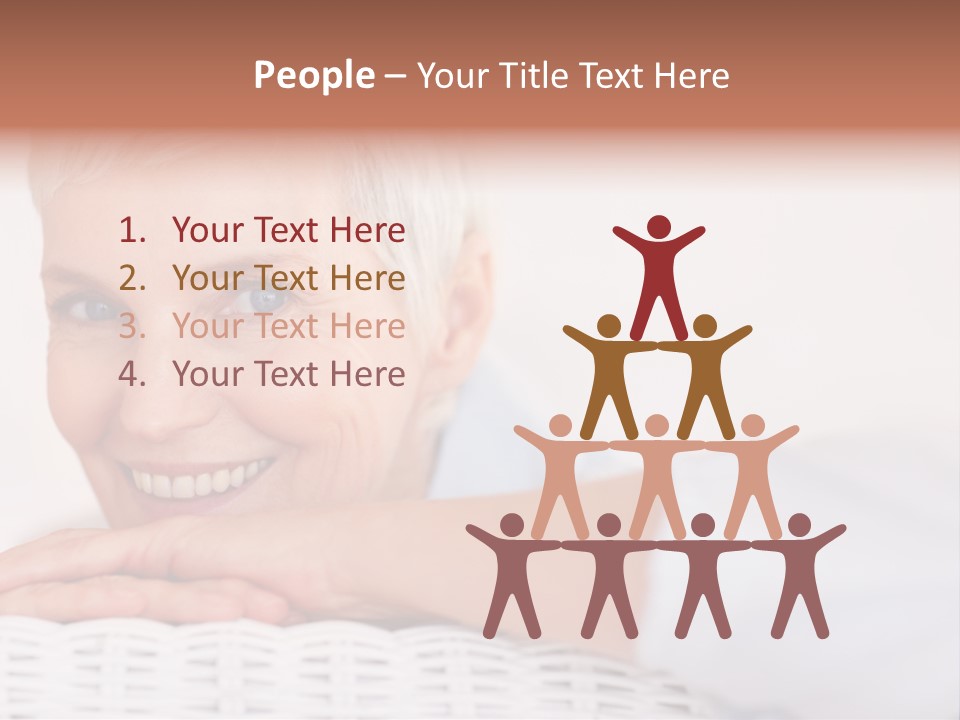 An Elderly Woman Smiling With Her Arms On Her Chest PowerPoint Template