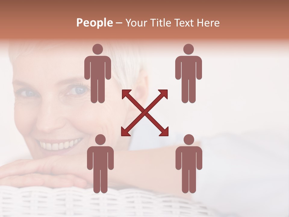 An Elderly Woman Smiling With Her Arms On Her Chest PowerPoint Template