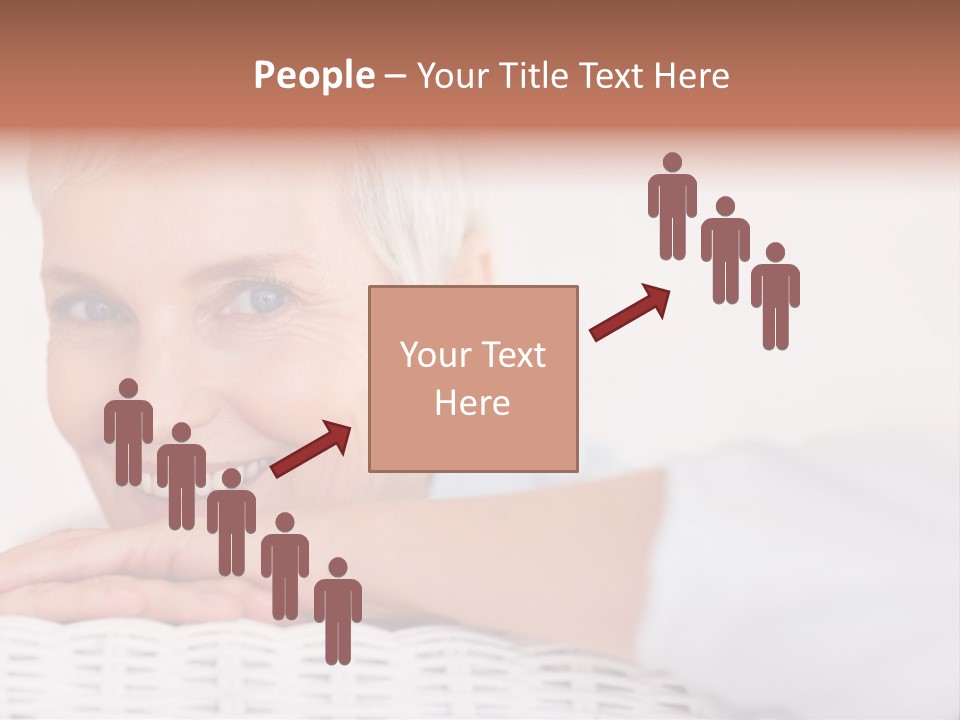 An Elderly Woman Smiling With Her Arms On Her Chest PowerPoint Template