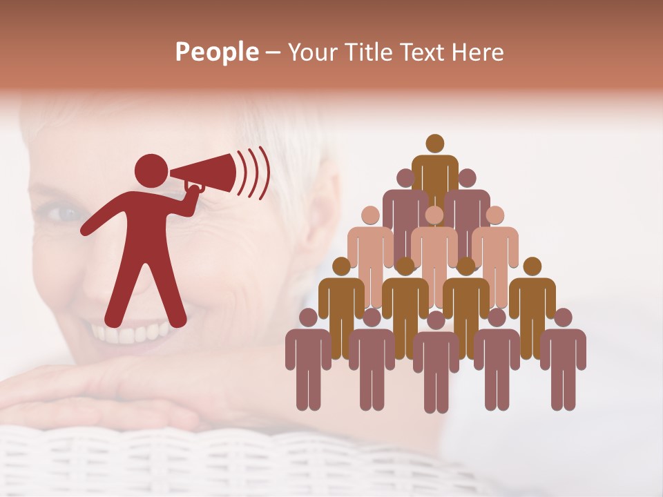 An Elderly Woman Smiling With Her Arms On Her Chest PowerPoint Template