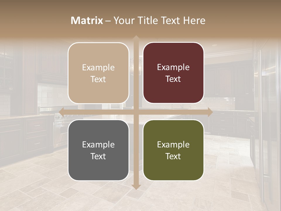 Wood Cabinet Kitchen In Luxury Home PowerPoint Template