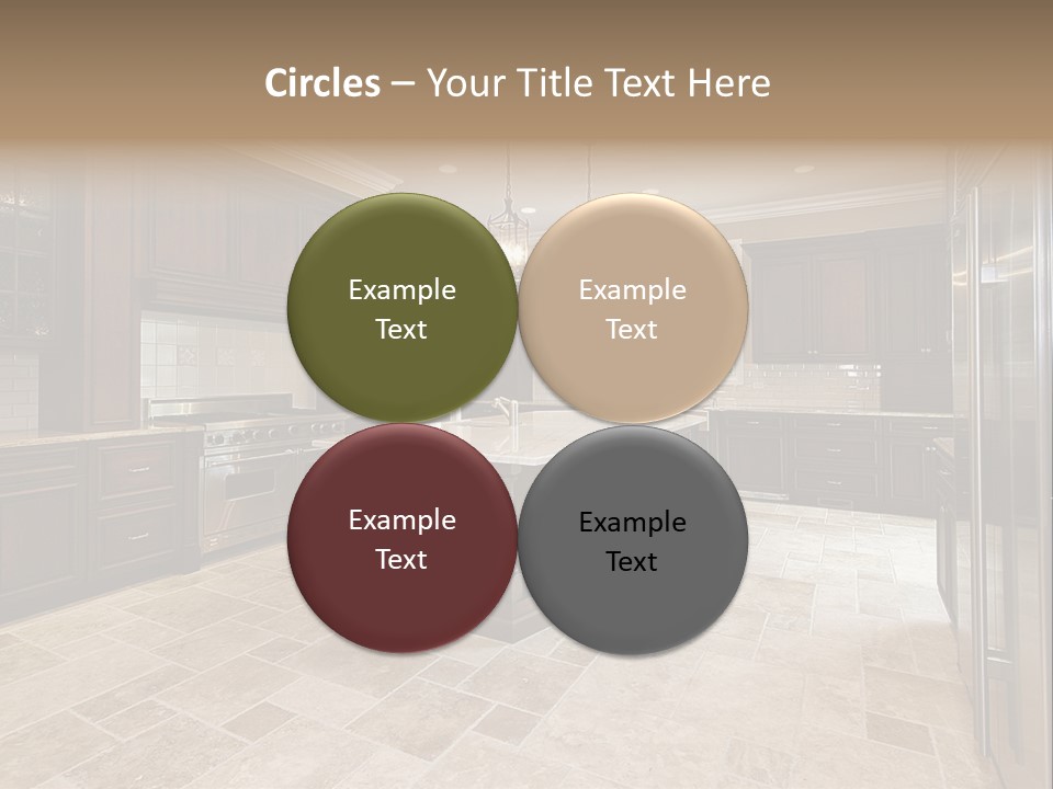 Wood Cabinet Kitchen In Luxury Home PowerPoint Template