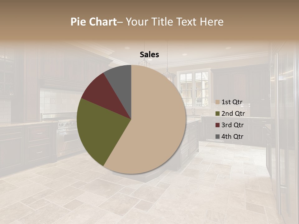 Wood Cabinet Kitchen In Luxury Home PowerPoint Template