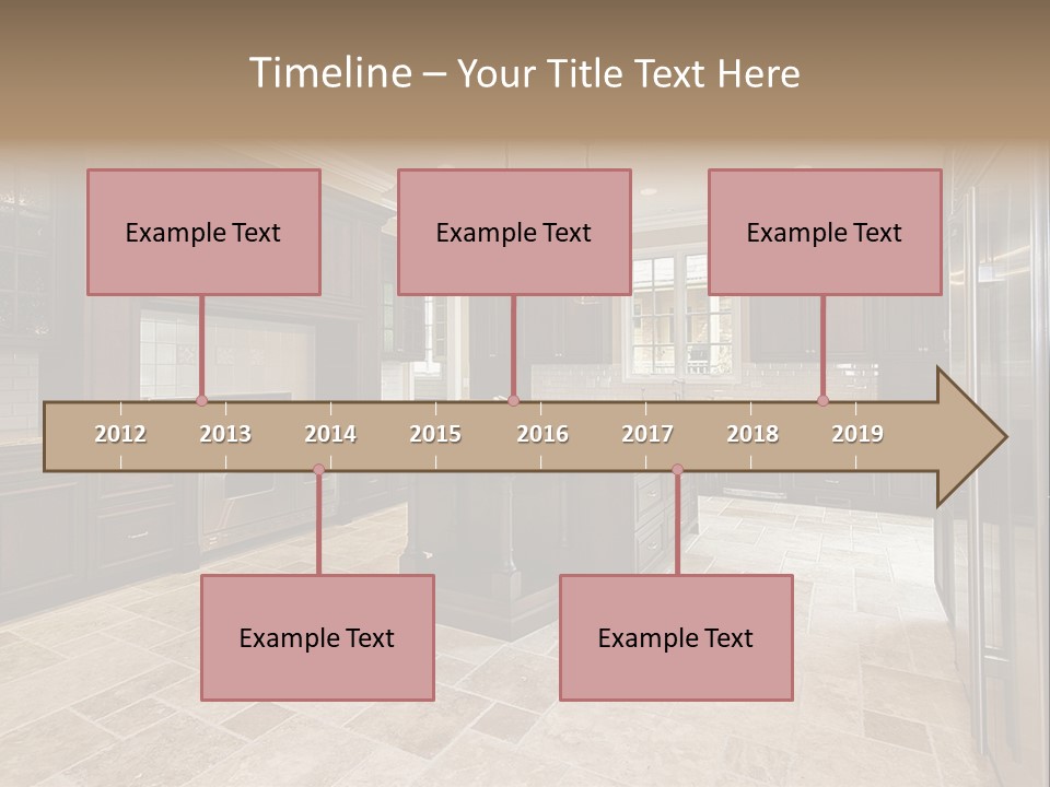 Wood Cabinet Kitchen In Luxury Home PowerPoint Template