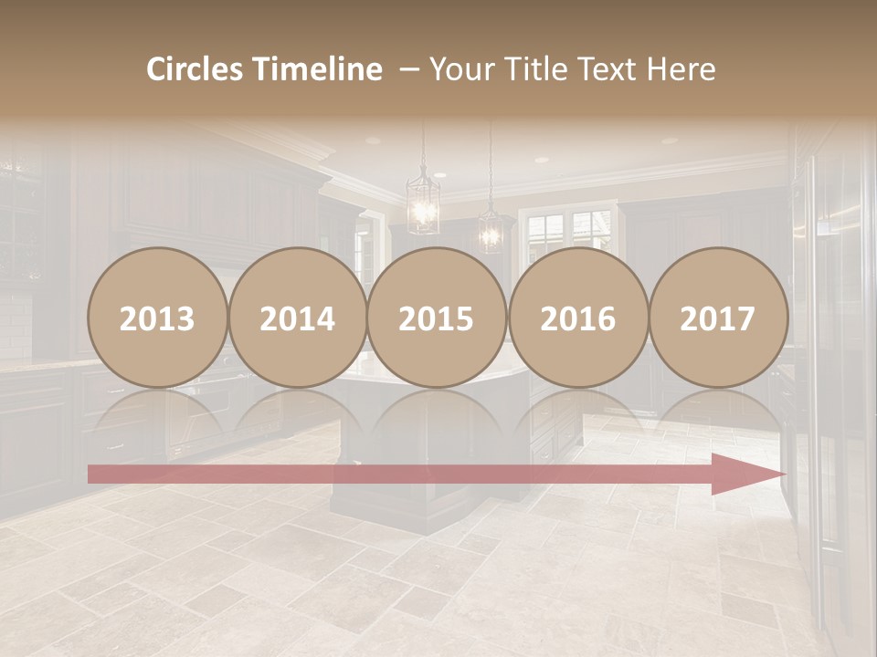 Wood Cabinet Kitchen In Luxury Home PowerPoint Template