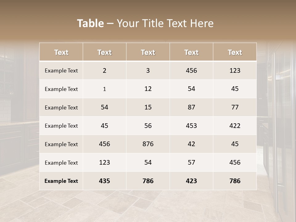 Wood Cabinet Kitchen In Luxury Home PowerPoint Template