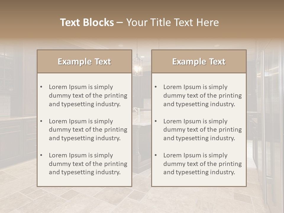 Wood Cabinet Kitchen In Luxury Home PowerPoint Template