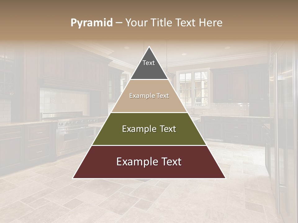 Wood Cabinet Kitchen In Luxury Home PowerPoint Template