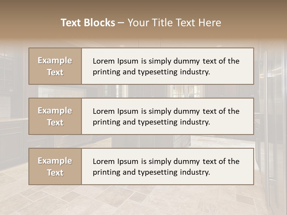 Wood Cabinet Kitchen In Luxury Home PowerPoint Template