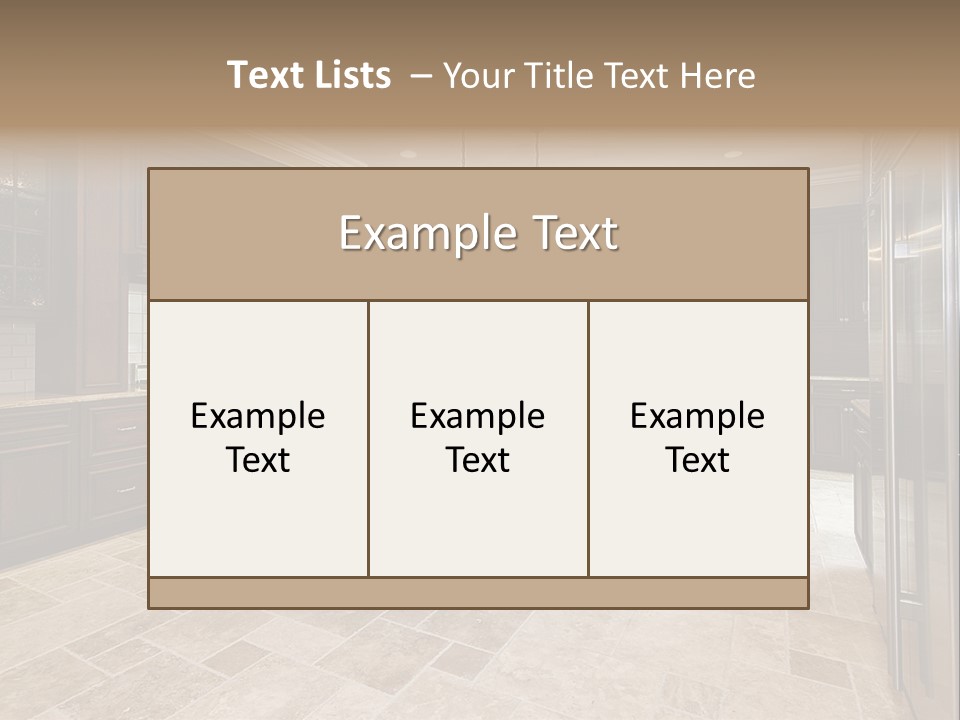 Wood Cabinet Kitchen In Luxury Home PowerPoint Template