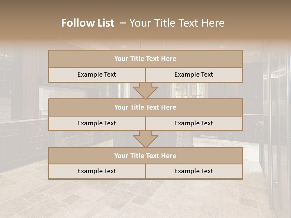 Wood Cabinet Kitchen In Luxury Home PowerPoint Template