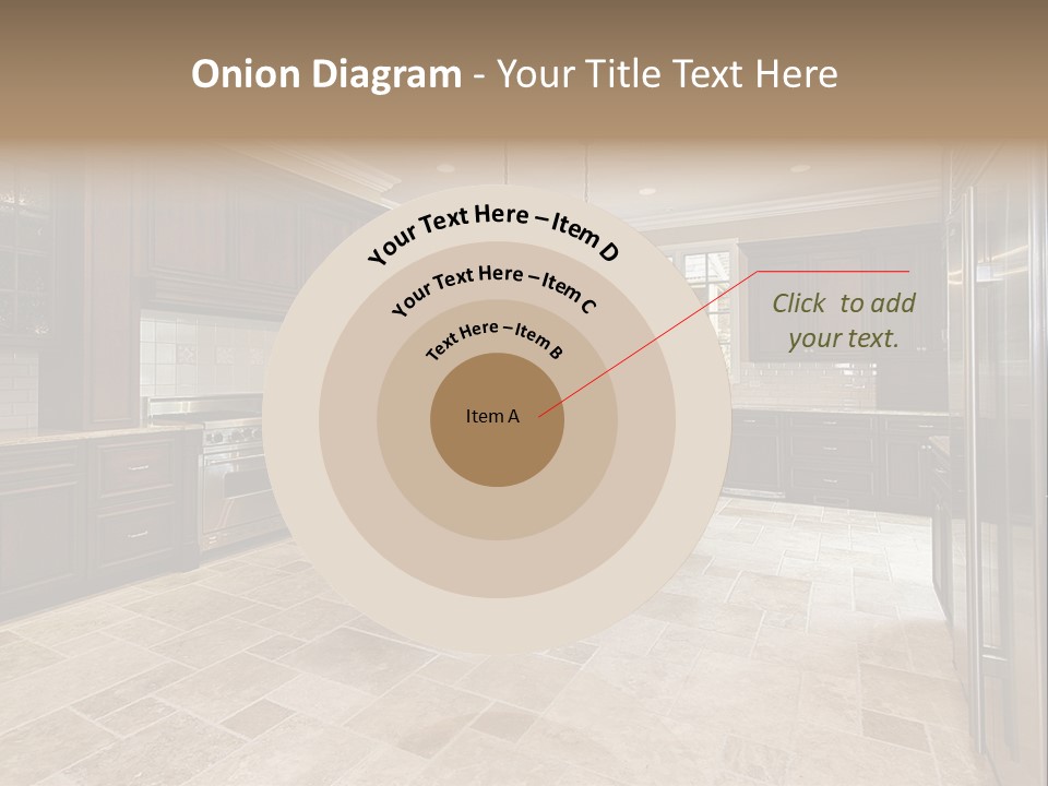 Wood Cabinet Kitchen In Luxury Home PowerPoint Template