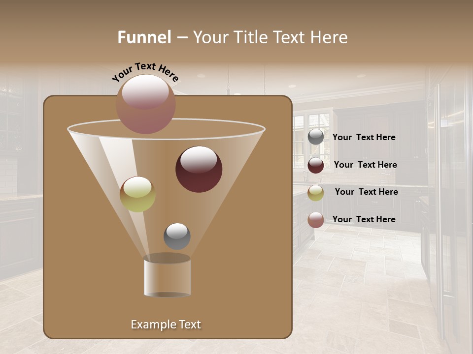 Wood Cabinet Kitchen In Luxury Home PowerPoint Template
