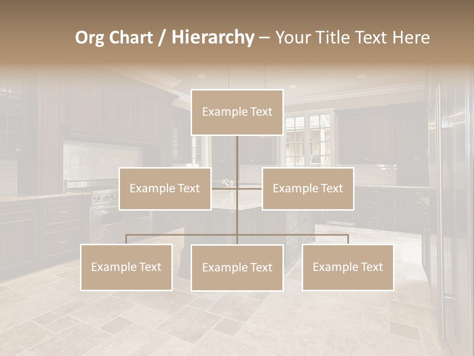 Wood Cabinet Kitchen In Luxury Home PowerPoint Template