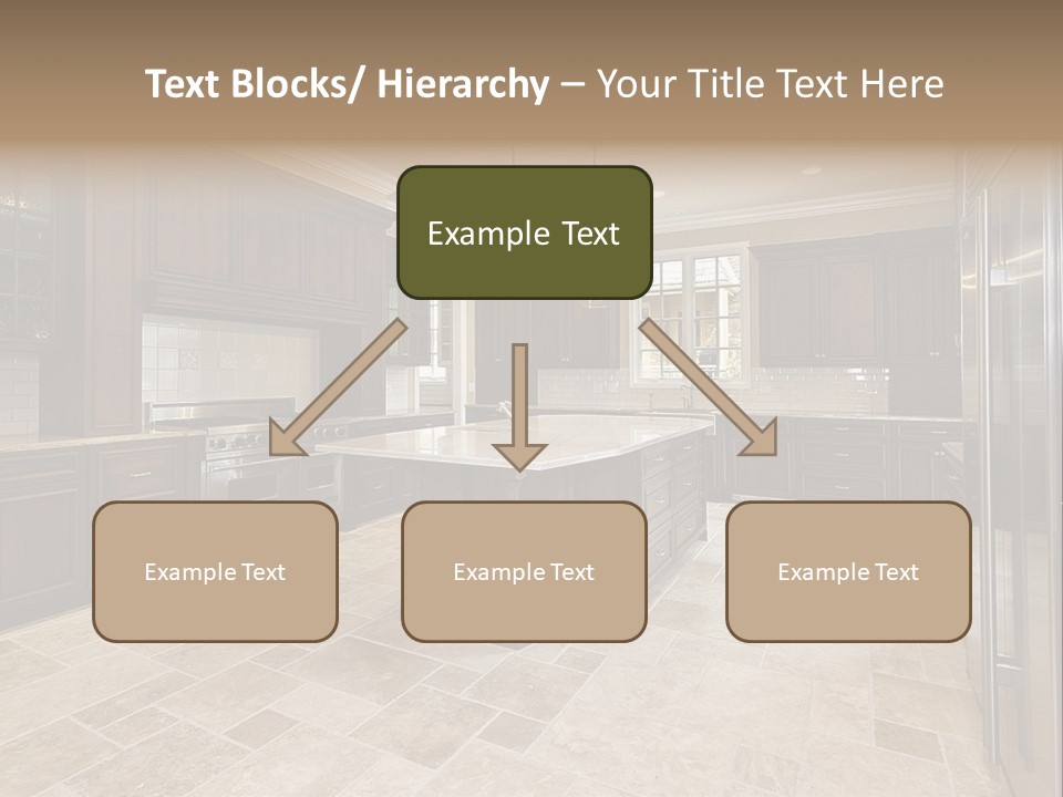 Wood Cabinet Kitchen In Luxury Home PowerPoint Template