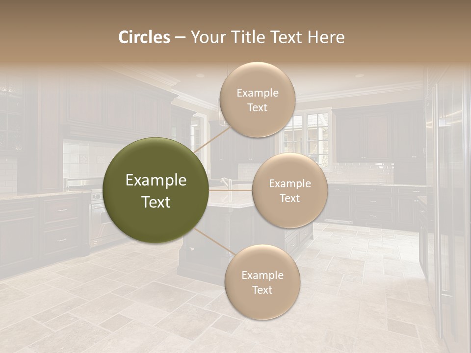 Wood Cabinet Kitchen In Luxury Home PowerPoint Template