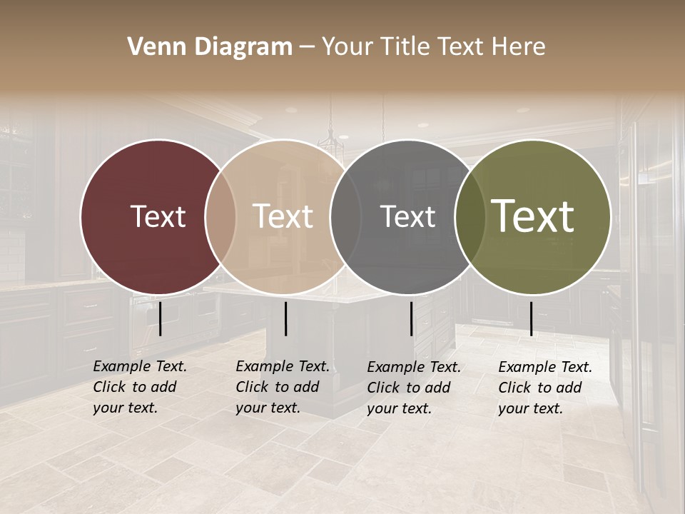 Wood Cabinet Kitchen In Luxury Home PowerPoint Template