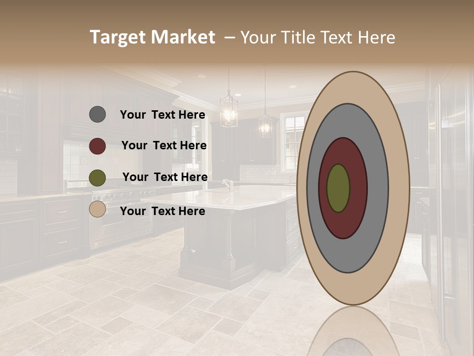 Wood Cabinet Kitchen In Luxury Home PowerPoint Template