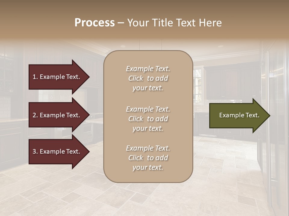 Wood Cabinet Kitchen In Luxury Home PowerPoint Template