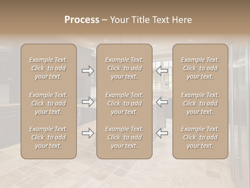 Wood Cabinet Kitchen In Luxury Home PowerPoint Template