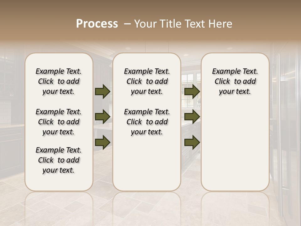 Wood Cabinet Kitchen In Luxury Home PowerPoint Template