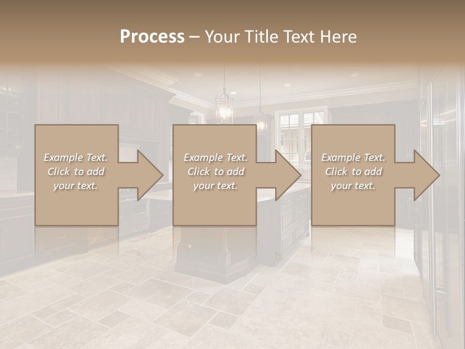 Wood Cabinet Kitchen In Luxury Home PowerPoint Template
