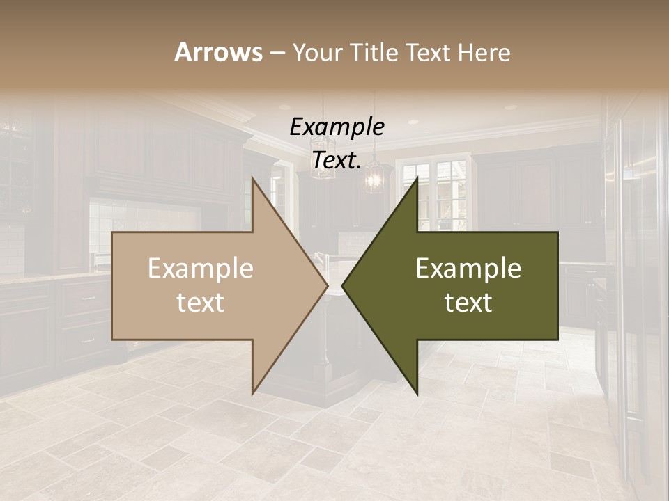 Wood Cabinet Kitchen In Luxury Home PowerPoint Template
