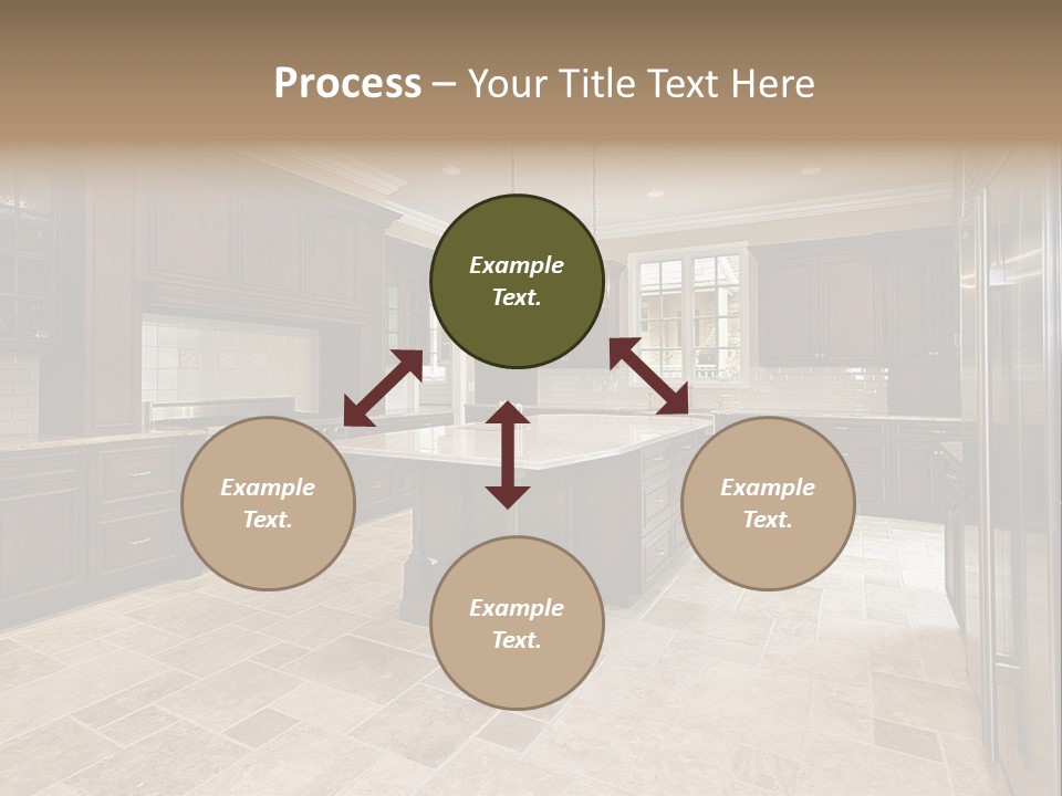 Wood Cabinet Kitchen In Luxury Home PowerPoint Template