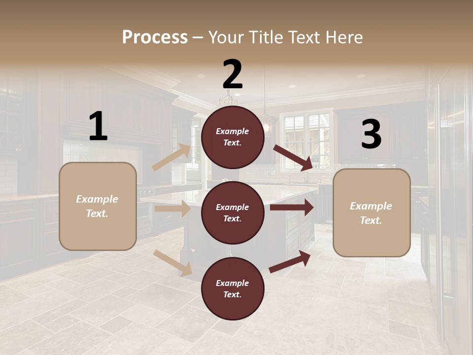 Wood Cabinet Kitchen In Luxury Home PowerPoint Template