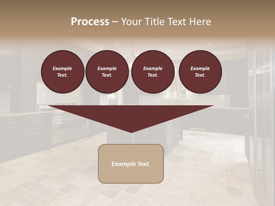 Wood Cabinet Kitchen In Luxury Home PowerPoint Template