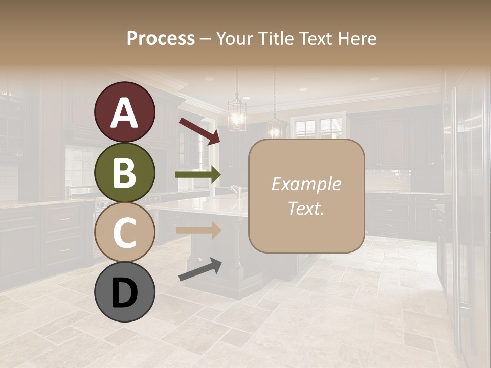 Wood Cabinet Kitchen In Luxury Home PowerPoint Template