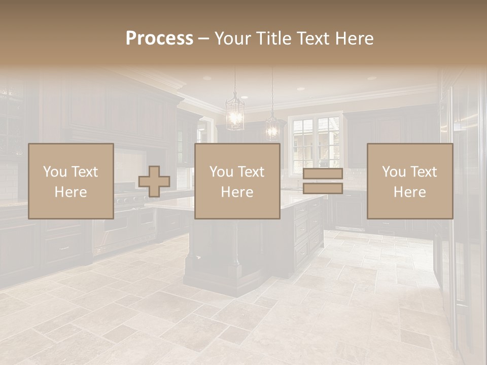 Wood Cabinet Kitchen In Luxury Home PowerPoint Template