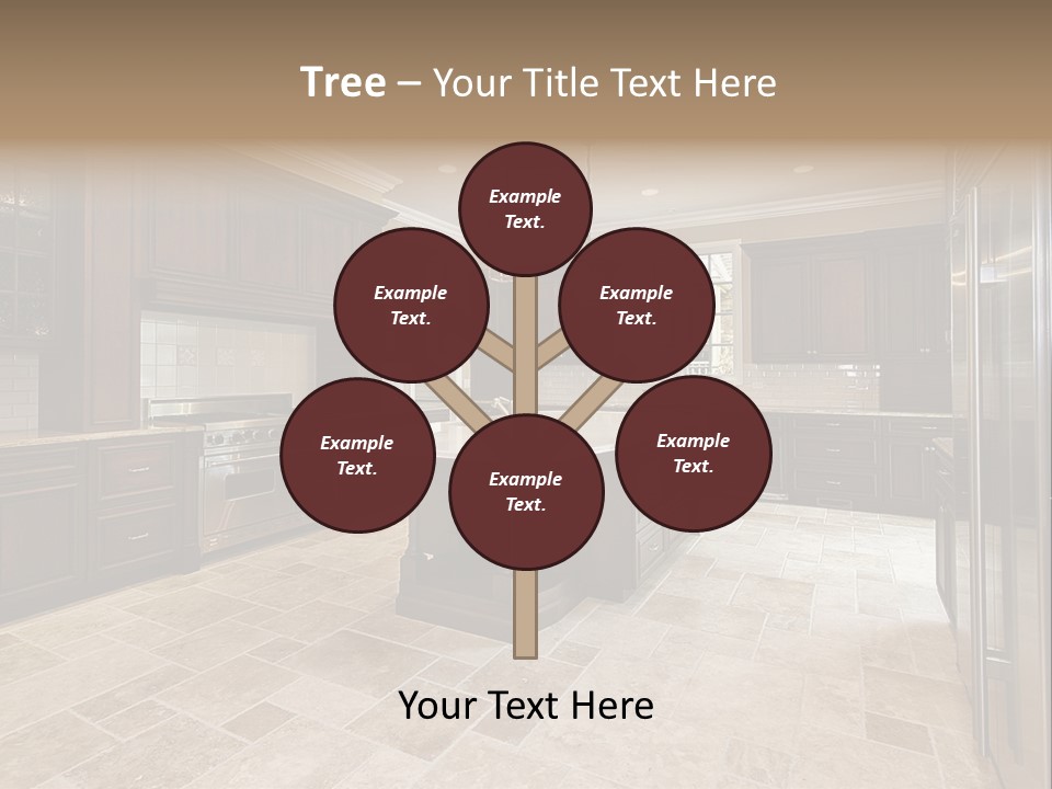 Wood Cabinet Kitchen In Luxury Home PowerPoint Template