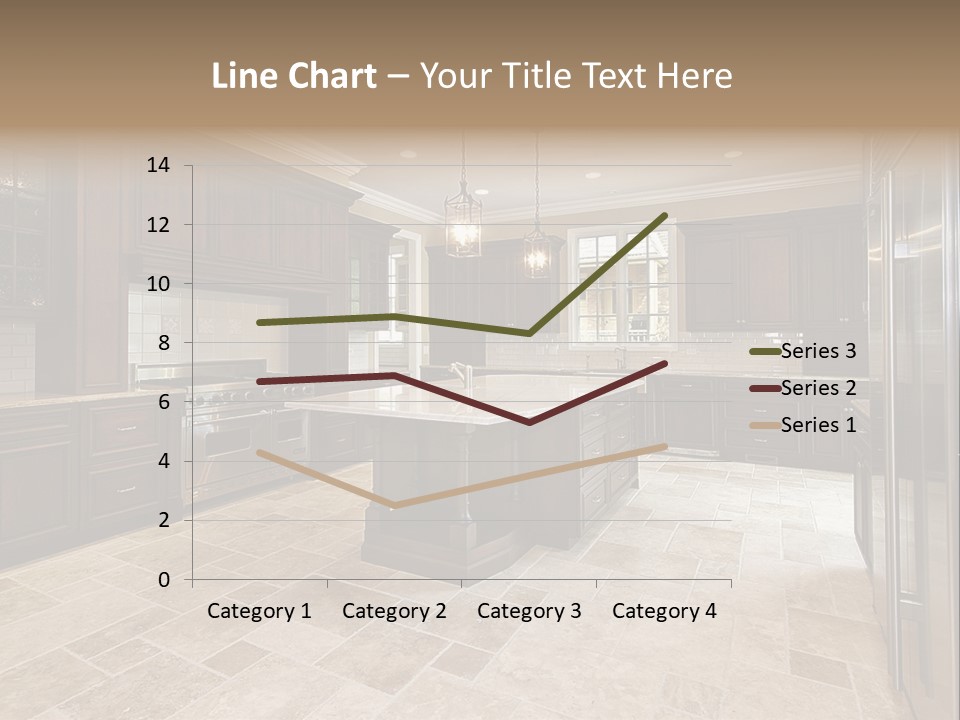 Wood Cabinet Kitchen In Luxury Home PowerPoint Template