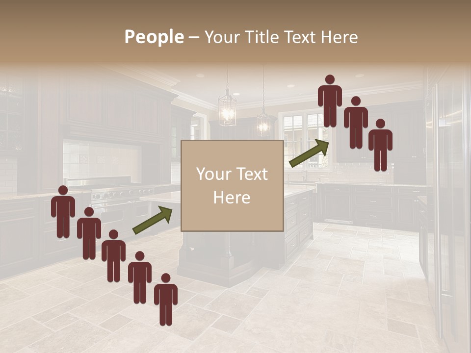 Wood Cabinet Kitchen In Luxury Home PowerPoint Template