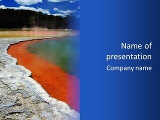 A Large Body Of Water With A Blue Sky In The Background PowerPoint Template